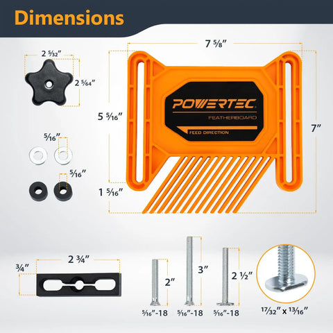 Universal Featherboard Kit For Table Saw Router And Band Saw Fits Miter Slots To Knock Out Kickback Comes Loaded With Brackets dimensions