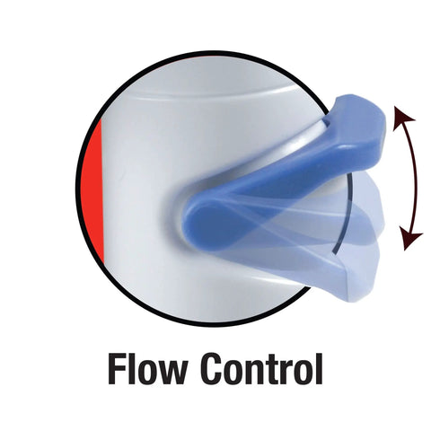 Blue toggle on Easy Spray Indoor Outdoor Portable Handheld Sink Sprayer Attachment for faucet flow control adjustment.