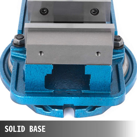 Heavy Duty 6 Inch Milling Vise Bench Clamp With 360 Degree Swivel Base High Precision CNC Vise for Metalworking, solid base view