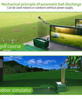 Automatic Golf Tee Machine For Indoor Simulators And Driving Ranges No Fuss Ball Dispensing in use at golf course and simulator