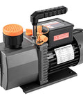 No Sweat 5 CFM Two Stage HVAC Vacuum Pump Half Hp Copper Motor with orange cap and handle for R32 R410a R1234yf evacuations.