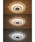 Dimmable LED Ceiling Light With Remote Control Flush Mount Ring Fixture demonstrating warm to cool light settings