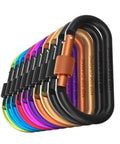 10 Pack D Shape Carabiner Clips With Screw Gate 7.5mm Diameter Aluminum Rod Lightweight Yet Tough Waterproof Colorful Options