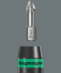 Quarter Inch Ring Magnet Bit Holder For Screwdrivers 887 4 RR SB Magnetic Bit Retainer with screwdriver bit above.