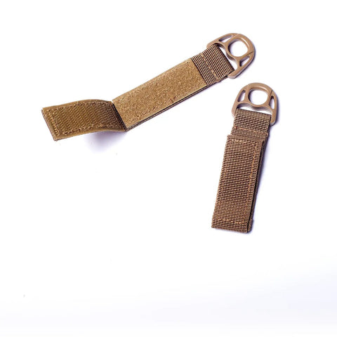Two brown straps from the X Shaped Tactical Belt Harness With Padded Suspenders For Men, Heavy Duty Tool Belt System For All Day Comfort