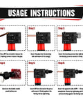 YIYITOOLS brake line flaring kit usage instructions diagram with six-step process and copper tubing.