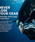 Diver using Scuba Diving Lanyard For Underwater Cameras, Anti Loss Retractable Gear Tether With Quick Release Buckle Clip, marine safety