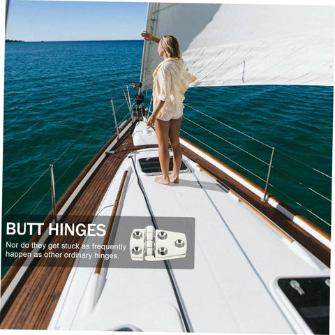 Sailboat deck with Heavy Duty 316 Stainless Steel Mirror Polished Butt Hinges For RV Yacht Boat Doors And Cabinets image overlay.