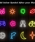 Personalized Neon Light Sign For Wall Decor And Parties, Customizable LED Neon Sign With 9 Color Modes, Symbols Selection Display