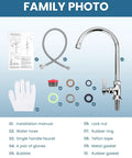 Heavy Duty Single Hole Cold Water Faucet Crafted From Solid Brass With A Shiny Chrome Finish, installation kit components.