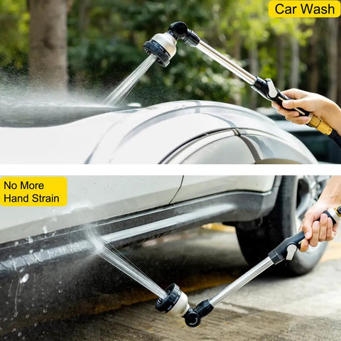 16 Inch Metal Watering Wand With 9 Spray Patterns, Built Tough Garden Hose Nozzle cleaning car with rotating sprayer