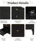 30 Inch Bathroom Vanity With Drop In Ceramic Sink And Soft Close Cabinet Door close-up of golden metal handles and sturdy MDF boards