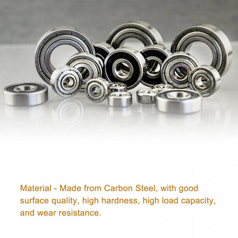 Assorted 684ZZ deep groove ball bearings made of carbon steel, showcasing various sizes for DIY precision machinery projects.