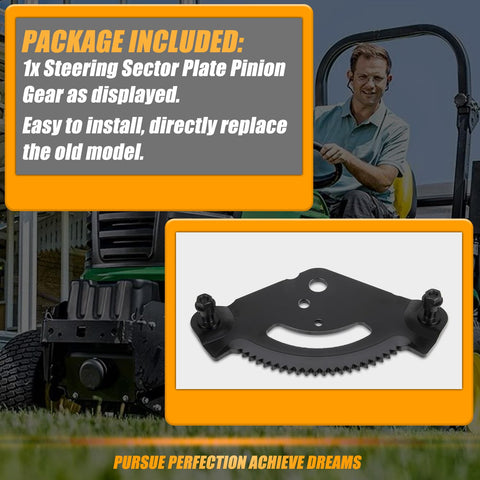 Steering Gear Plate With Pinion Gear Replaces 7171550F 7171550 7171554 for Cub Cadet and Troy Bilt tractors on lawn