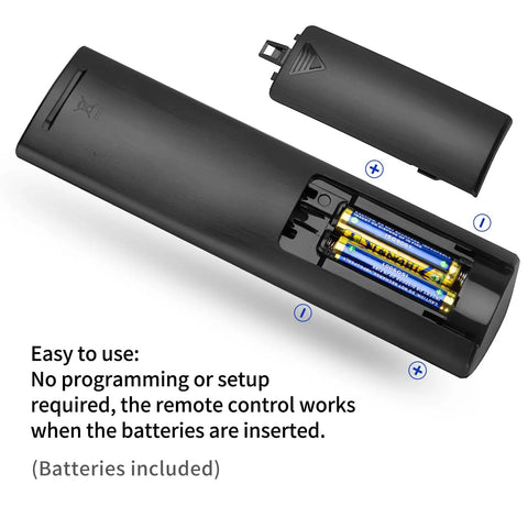 Back of Universal Smart TV Remote Replacement For All LG OLED 3D ThinQ TVs With Battery Easy Setup, cover off showing batteries