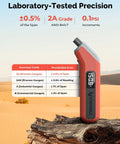 ETENWOLF T300 Plus digital tire pressure gauge in vivid orange with LED display and Presta adaptor.