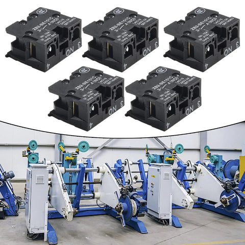 Five Piece Heavy Duty Push Button Switch Normal Open Configuration, rugged switches for shop equipment and garage projects.