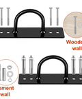 Heavy Duty Battle Rope Anchor Wall Mount Kit With Solid Iron Brackets Bolts, installation hardware for wooden and cement walls.