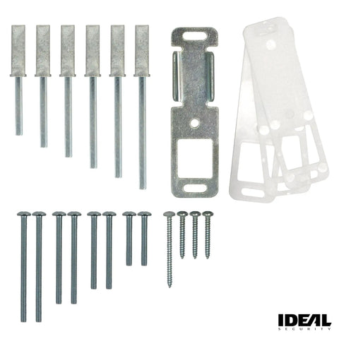 Components of Upgraded Door Lever With Deadbolt Lock For Storm And Screen Doors White 2-Piece Set Slick Handle Replacement