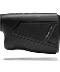 Side view of Tour V7 Shift Laser Rangefinder With Slope Tech And Dual Color OLED, compact design, black finish, ergonomic grip