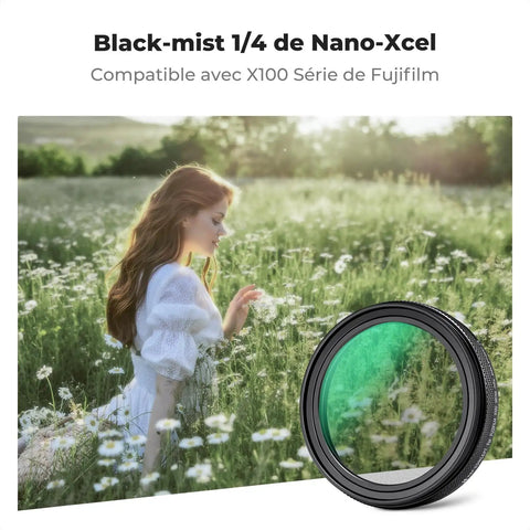 Black Mist Diffusion One Quarter Filter For Fujifilm X100 Series compatible with lens, softening highlights in field.