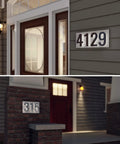 10 Inch Stainless Steel LED House Number Sign With 6000K Bright White Backlight Waterproof Outdoor Address Plate on house exterior