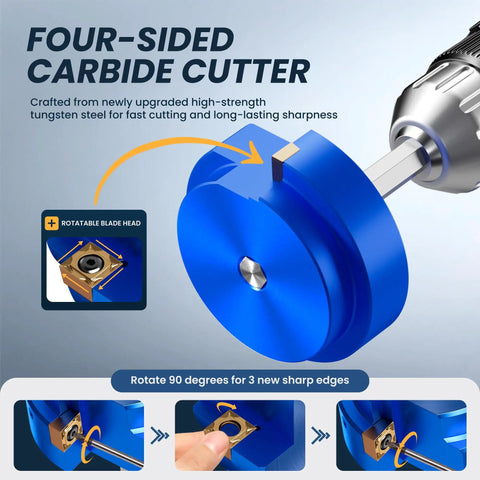 PVC Pipe Reamer Kit Four Piece Socket Saver Tool For Three Quarter Inch One Inch One And One Half Inch And Two Inch Heads