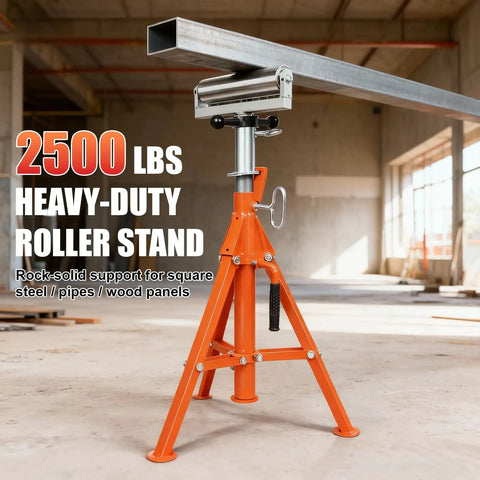 Heavy Duty Roller Stand With 2500 Lb Capacity And 28 To 52 Inch Adjustable Height Foldable Tool Stand for pipes wood and metalwork