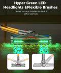 Heavy Duty Cordless Stick Vacuum Delivering A Rock Solid 55Kpa Suction And Snappy 650W Motor with green LED headlights