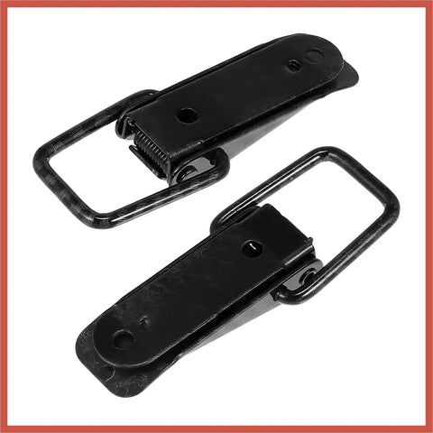 Universal Car Bumper Security Hook Lock Clips Quick Release For Trunk And Fenders Carbon Fiber Pattern 105x33mm 2 Pack