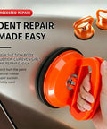 Heavy Duty Dent Puller Kit To Knock Out Stubborn Dings Quick Slick Suction Cup Paintless Auto Body Repair Tool 110 Lb Force with orange suction cup