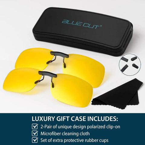 Clip On Polarized Night Vision Driving Sunglasses With Flip Up Anti Glare Lens And Uv 400 Protection Designed To Slide Smoothly Over Prescription Frames For Hella Lightweight Comfort And Kickass Street Smart Clarity