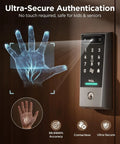 Hands Free Palm Vein Smart Lock D2 Pro With WiFi Keyless Entry Deadbolt Door Lock Built In Doorbell Key Fob App Control