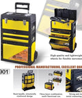 Portable Rolling Toolbox With 3 Tier Stackable Design Detachable Sections 50kg Load Capacity Freely Configurable Trolley Toolbox For Garage Warehouse And Repair Shop On The Go Organization, 520x320x720mm