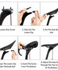 Ultra Lite Carbon Fiber Bike Seat Post 27.2/31.6mm Offset installation guide with steps for attaching seat to post