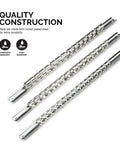 Socket Holder Rail 3 Piece Organizer Set For 1/4, 3/8, And 1/2 Inch Drive Sizes, nickel plated steel, corrosion resistant.
