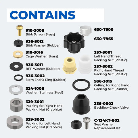 All In One Wall Hydrant Service Kit For Outdoor Faucets With Vacuum Breaker Included And Easy Replacement Handle Part Fits 500 400 300 Series with parts diagram