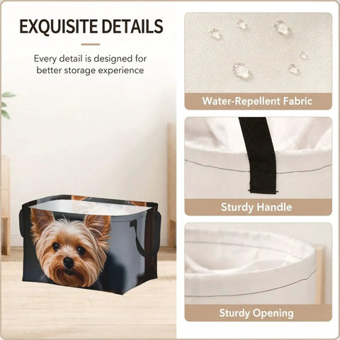 Hella Badass Waterproof Oxford Fabric Rectangle Storage Basket With Sturdy Cross Top Handles For Household Decluttering And Bedroom Shelving Projects Daily with water-repellent details.