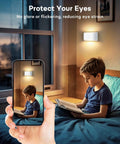 Boy reading under Modern LED Wall Sconce Set Of 2 Hardwired Dimmable Warm White 3000K Up And Down Indoor Wall Mount Lamps