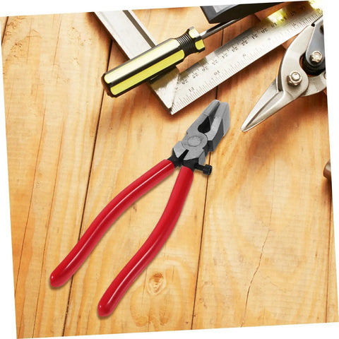 Running Pliers For Glass Cutting With Curved Jaw Grozing Tool For Stained Glass Mosaic Fusion Projects, red-handled pliers on wood