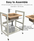 Ace Portable Sink With Electronic Faucet Self Contained Wash Station showing assembly instructions and parts for easy setup.