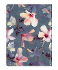 Slim RFID Passport Holder Travel Wallet With Card Slots, Blooming Hibiscus Design, Lightweight Durable Synthetic Leather