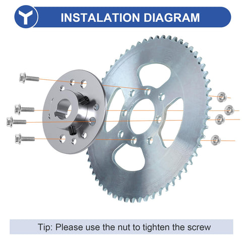 Go Kart Sprocket Hub With One Inch Bore And Quarter Inch Keyway Hardware Kit For Fits 40 41 420 Chain Beefy Rear Drive Sprocket