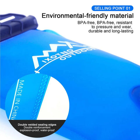 Lightweight Hiking Water Bladder With Large Opening, Ergonomic Handle, Cold Resistant Touch, Hydration Bag with durable seal