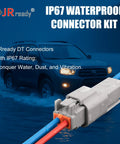 DT Connector Kit 604PCS Waterproof Automotive Wire Harness Sealed Connectors Set close-up with car in water background