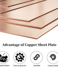 Three Pack 8 By 10 Inch Copper Sheets 24 Gauge 0.51mm Pure Copper Plate With Double Sided Film 99.9 Percent Plus for crafting and DIY