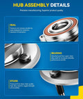 Front Wheel Bearing Hub Assembly 513297 For 2007 To 2012 Nissan Sentra 2.0L, showing seal, bearing, and studs details.