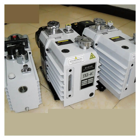 Straight Up Built Tough Two Stage Rotary Vane Vacuum Pump With Direct Coupled Motor And Gas Ballast Valve, showcasing compact design for lab use.