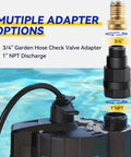 1/3 HP Submersible Water Pump 115V Auto On Off Sensor, 2160 GPH High Flow Sump Pump For Pool Cover, Hot Tubs, And Basement Floods, Includes 3/4 Inch Garden Hose Adapter next to pool