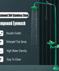 Emergency Eye Wash Station With Eyewash And Shower Kit In Stainless Steel With ABS Coating showing double nozzle and shower spray